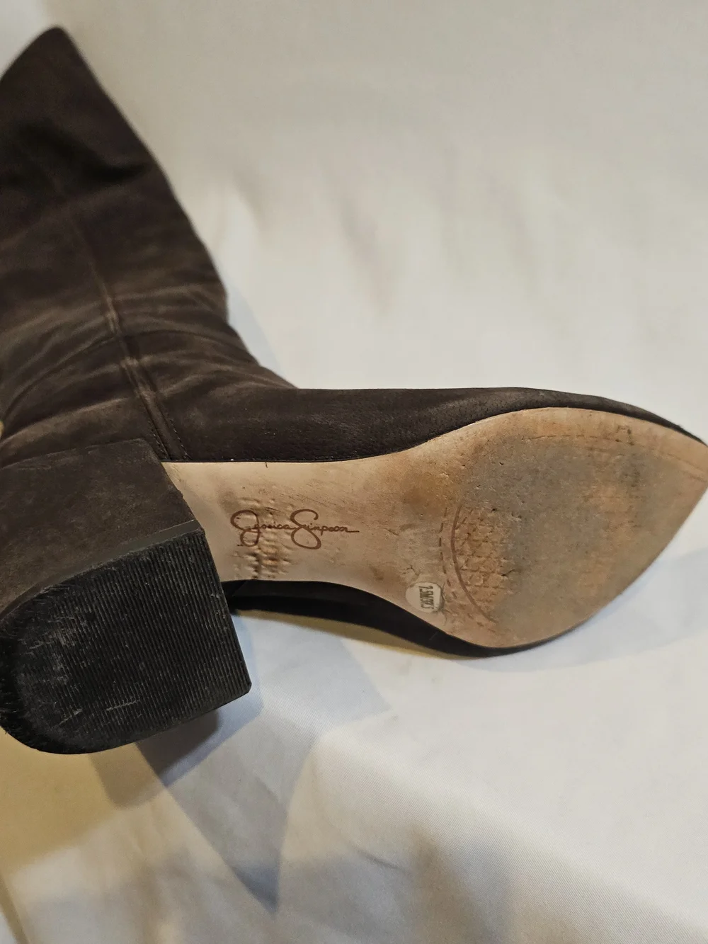 Jessica Simpson Chocolate Brown Over-The-Knee Boots Block Heel Size 7.5